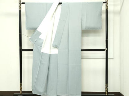 平和屋着物●極上　本草木染作家　瑞寶　色無地　青磁鼠色　逸品　未使用　CZAA4599s6