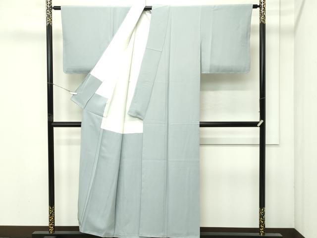 平和屋着物●極上　本草木染作家　瑞寶　色無地　青磁鼠色　逸品　未使用　CZAA4599s6