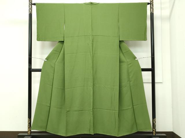 平和屋着物●極上　色無地　草色　逸品　未使用　CZAA4601s6 平和屋着物○極上 色無地 草色 逸品 未使用 CZAA4601s6