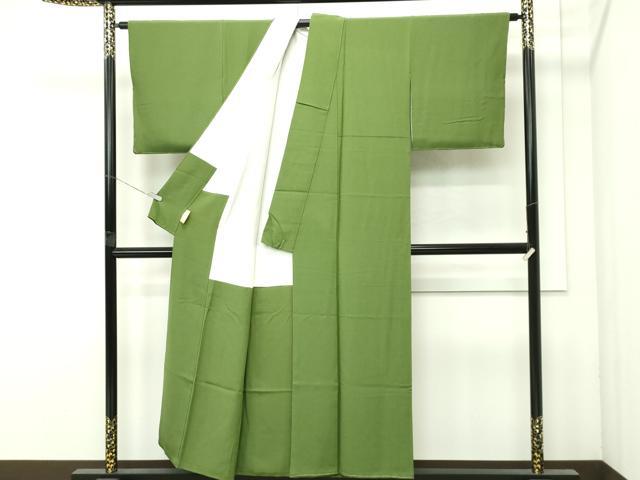 平和屋着物●極上　色無地　草色　逸品　未使用　CZAA4601s6 平和屋着物○極上 色無地 草色 逸品 未使用 CZAA4601s6