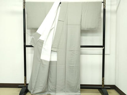 平和屋着物●極上　色無地　利休色　名水有情　染清水　反端付き　逸品　未使用　CZAA4602s6