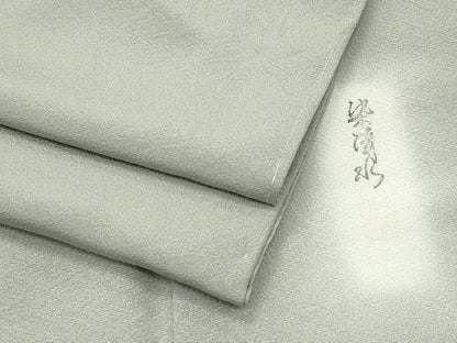 平和屋着物●極上　色無地　利休色　名水有情　染清水　反端付き　逸品　未使用　CZAA4602s6