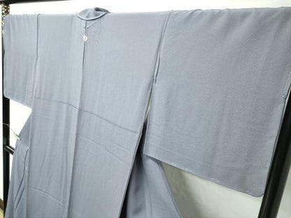 平和屋着物●極上　色無地　桔梗鼠色　葉尽くし地紋　逸品　未使用　CZAA4604s6