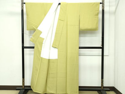 平和屋着物●極上　色無地　青朽葉色　逸品　未使用　CZAA4605s6