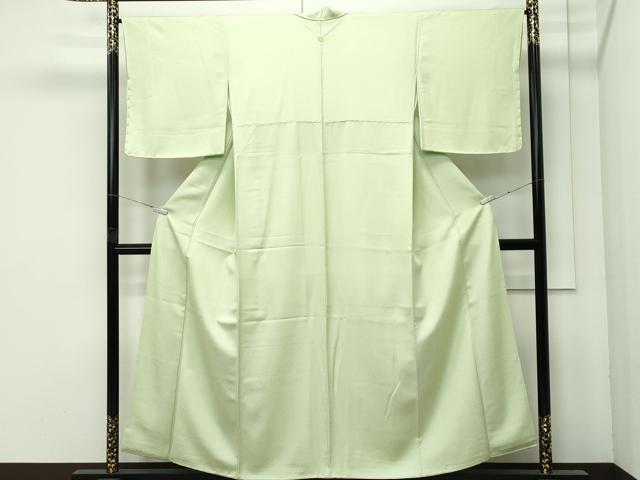 平和屋着物●極上　色無地　若菜色　逸品　CZAA4608s6