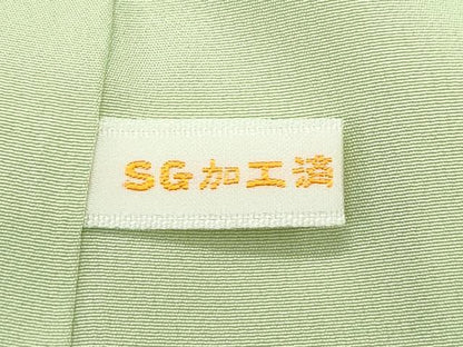 平和屋着物●極上　色無地　若菜色　逸品　CZAA4608s6