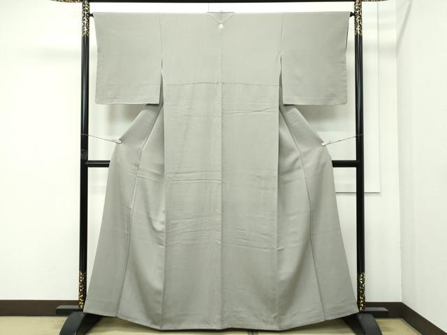 平和屋着物●極上　色無地　灰汁色　鬼しぼ縮緬　逸品　CZAA4609s6