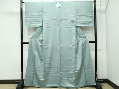 平和屋着物●極上　色無地　深川鼠色　紗綾形地紋　逸品　未使用　CZAA4611s6