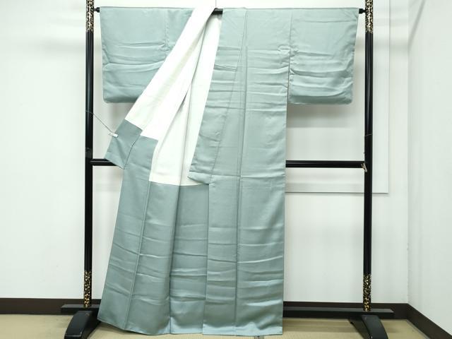 平和屋着物●極上　色無地　深川鼠色　紗綾形地紋　逸品　未使用　CZAA4611s6