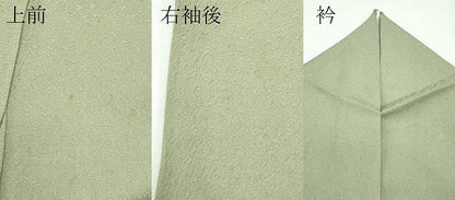 平和屋着物●極上　螺鈿作家　甲斐泰造　色無地　柳茶色　花唐草地紋　やまと誂製　逸品　CZAA4612s6