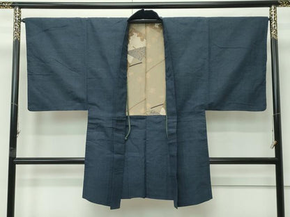 平和屋着物■極上　男性　綿薩摩　木綿　アンサンブル　100亀甲　羽織紐付き　逸品　CZAA4623s6