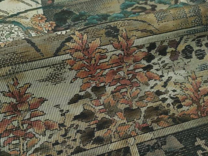 平和屋本店●極上 白泥染の第一人者・絣の魔術師 恵積五郎 本場大島紬 ９マルキ 総絣 草花文 恵大島織物謹製 さが美扱い 逸品 CZAA4631s6
