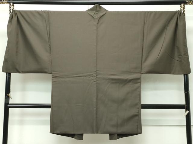 平和屋着物＃極上　男性　長羽織　キングサイズ　色無地　涅色　逸品　CZAA4634s6
