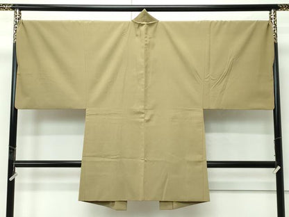 平和屋着物＃極上　男性　長羽織　キングサイズ　色無地　油色　大丸扱い　逸品　CZAA4635s6