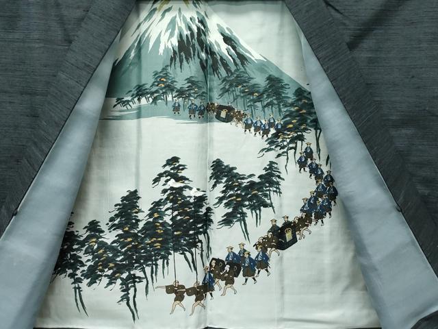平和屋着物●極上　男性　紬　アンサンブル　霞文　逸品　CZAA4636s6