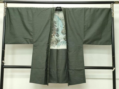 平和屋着物●極上　男性　紬　アンサンブル　キングサイズ　逸品　CZAA4637s6
