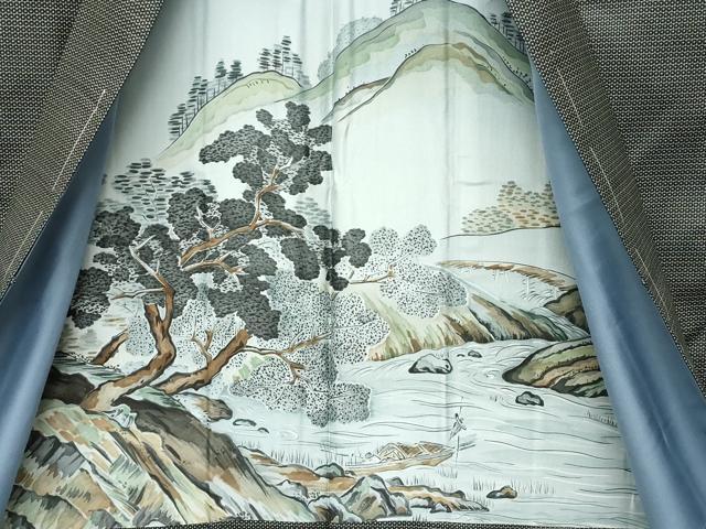 平和屋着物●極上　男性　紬　アンサンブル　100亀甲　逸品　未使用　CZAA4640s6
