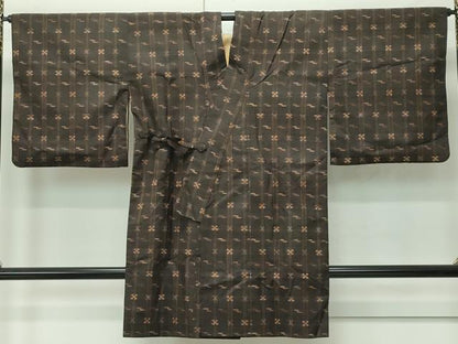 平和屋本店■極上　国指定重要無形文化財　本場久米島紬　道中着　手織　逸品　CZAA4643s6