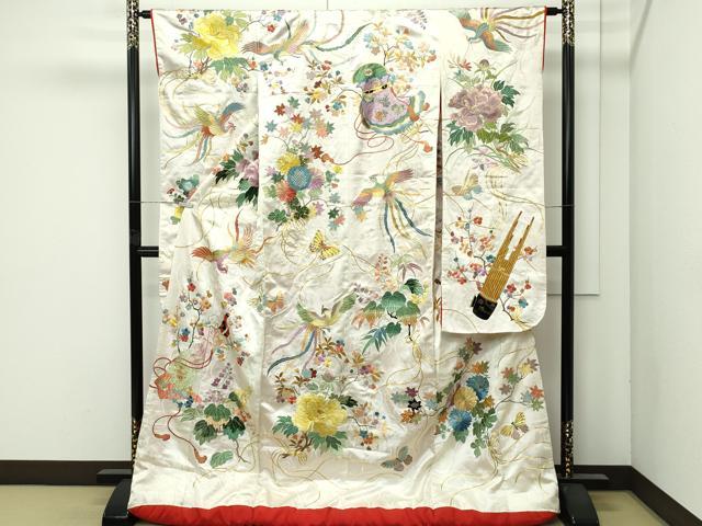 平和屋本店●極上　色打掛　総刺繍　駒刺繍　鳳凰草花吉祥文　金糸　和装　婚礼　結婚式　花嫁　神社挙式　逸品　CZAA4644s6