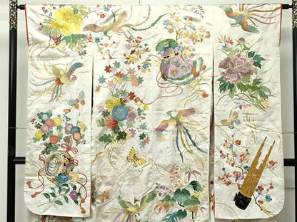 平和屋本店●極上　色打掛　総刺繍　駒刺繍　鳳凰草花吉祥文　金糸　和装　婚礼　結婚式　花嫁　神社挙式　逸品　CZAA4644s6