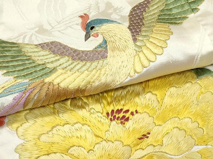 平和屋本店●極上　色打掛　総刺繍　駒刺繍　鳳凰草花吉祥文　金糸　和装　婚礼　結婚式　花嫁　神社挙式　逸品　CZAA4644s6