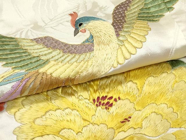 平和屋本店●極上　色打掛　総刺繍　駒刺繍　鳳凰草花吉祥文　金糸　和装　婚礼　結婚式　花嫁　神社挙式　逸品　CZAA4644s6