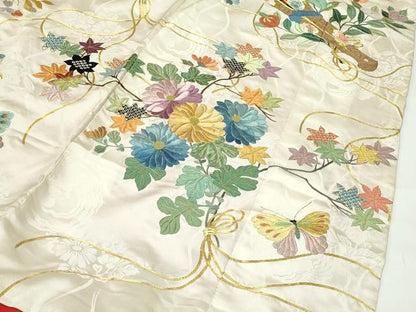平和屋本店●極上　色打掛　総刺繍　駒刺繍　鳳凰草花吉祥文　金糸　和装　婚礼　結婚式　花嫁　神社挙式　逸品　CZAA4644s6