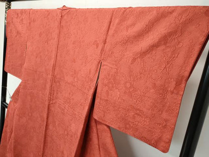 平和屋着物●極上　色無地　雀茶色　辻が花地紋　逸品　CZAA4651s6