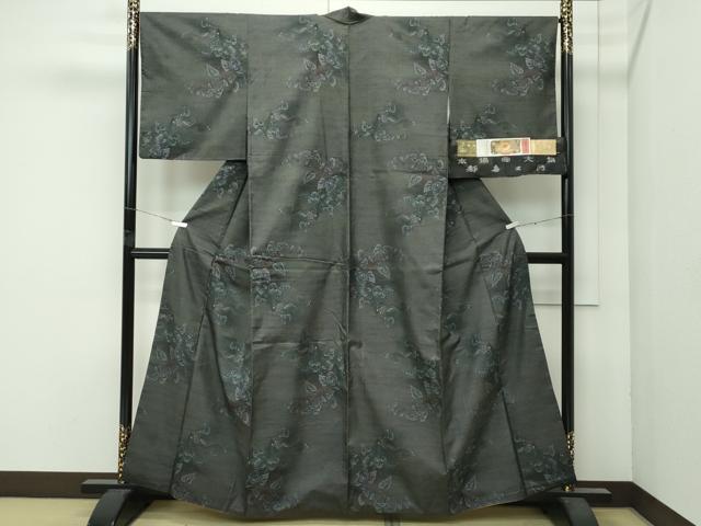 平和屋着物●極上　都喜ヱ門　本場大島紬　９マルキ　枝木の実　藤絹織物謹製　証紙付き　逸品　CZAA4654s6