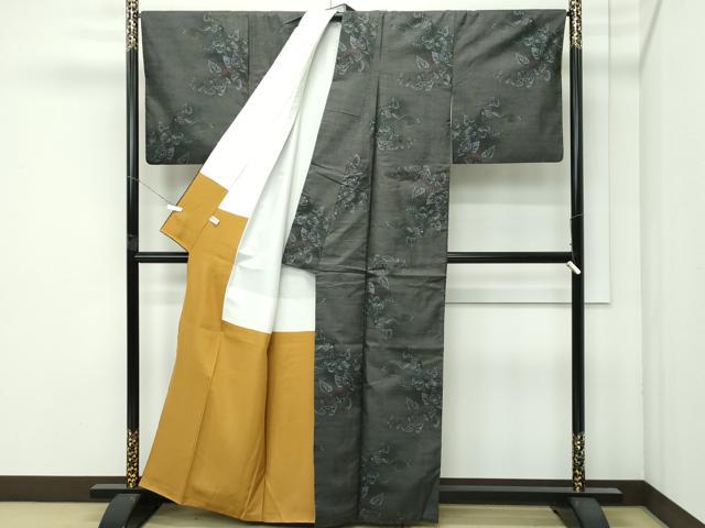 平和屋着物●極上　都喜ヱ門　本場大島紬　９マルキ　枝木の実　藤絹織物謹製　証紙付き　逸品　CZAA4654s6