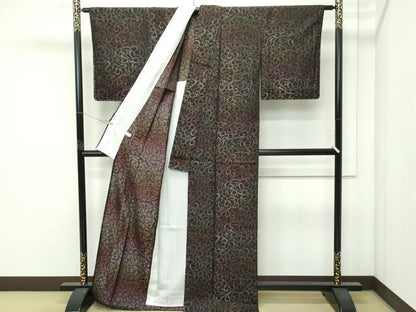 平和屋着物▽極上 お召 単衣 唐草文様 逸品 未使用 CZAA4655s6