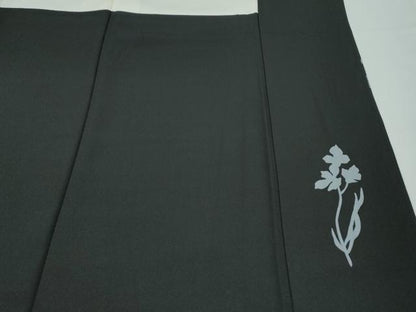 平和屋本店●極上　訪問着　作家物　カラー　黒地　逸品　CZAA5748s6