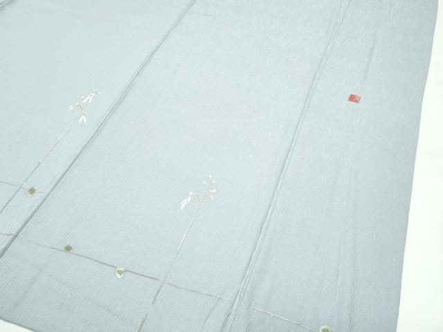 平和屋本店▽極上　山口美術織物　皇室　伊勢神宮御用　西陣織　訪問着　単衣　総刺繍　草花文　金銀彩　逸品　CZAA4659s6