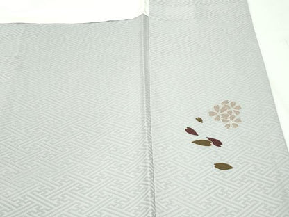平和屋着物●極上　訪問着　草花文　暈し染め　紫黒色地　逸品　CZAA4665s6