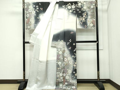 平和屋本店●極上　吉乃一廉　幻の辻が花　訪問着　辻が花　絞り　暈し染め　銀通し地　逸品　未使用　CZAA4669s6