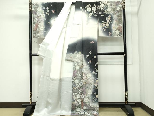 平和屋本店●極上　吉乃一廉　幻の辻が花　訪問着　辻が花　絞り　暈し染め　銀通し地　逸品　未使用　CZAA4669s6
