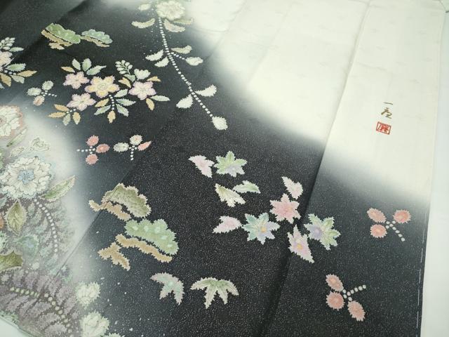 平和屋本店●極上　吉乃一廉　幻の辻が花　訪問着　辻が花　絞り　暈し染め　銀通し地　逸品　未使用　CZAA4669s6