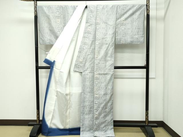 平和屋本店●極上　都喜ヱ門　本場大島紬　白大島　９マルキ　総絣　更紗花文　藤絹織物謹製　証紙付き　逸品　CZAA4670s6