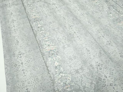 平和屋本店●極上　都喜ヱ門　本場大島紬　白大島　９マルキ　総絣　更紗花文　藤絹織物謹製　証紙付き　逸品　CZAA4670s6