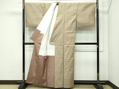 平和屋本店●極上　東郷織物謹製　本場大島紬　肥後煤竹色地　逸品　CZAA4674s6