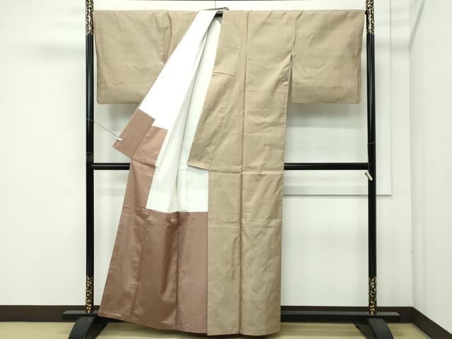 平和屋本店●極上　東郷織物謹製　本場大島紬　肥後煤竹色地　逸品　CZAA4674s6