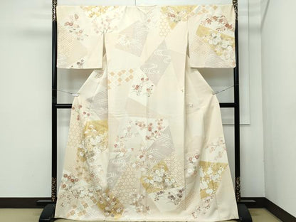 平和屋本店●極上　訪問着　切嵌吉祥花文　金彩　逸品　CZAA4676s6