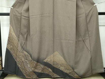 平和屋着物●極上　印傳　訪問着　江戸小紋　鮫小紋柄　花唐草文　逸品　未使用　CZAA4681s6