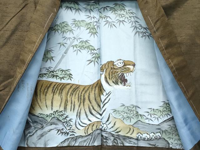 平和屋着物●極上　男性　紬　アンサンブル　色無地　媚茶色　逸品　未使用　CZAA4687s6