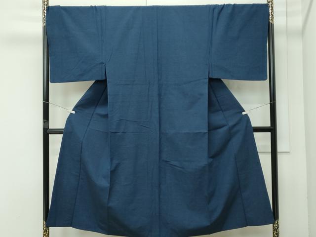 平和屋着物●極上　男性　紬　アンサンブル　色無地　鉄御納戸色　逸品　CZAA4688s6 平和屋着物○極上 男性 紬 アンサンブル 色無地 鉄御納戸色 逸品