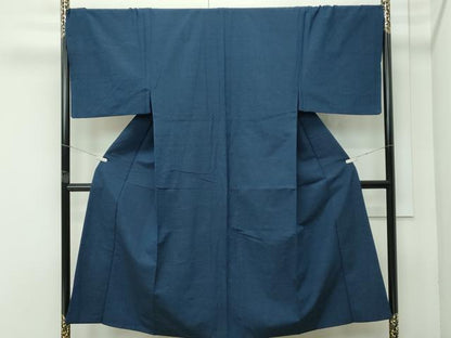 平和屋着物●極上　男性　紬　アンサンブル　色無地　鉄御納戸色　逸品　CZAA4688s6