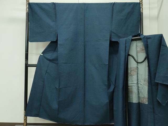 平和屋着物●極上　男性　紬　アンサンブル　キングサイズ　霞文　逸品　未使用　CZAA4690s6