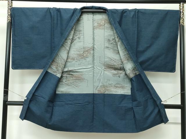 平和屋着物●極上　男性　紬　アンサンブル　キングサイズ　霞文　逸品　未使用　CZAA4690s6