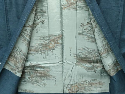 平和屋着物●極上　男性　紬　アンサンブル　キングサイズ　霞文　逸品　未使用　CZAA4690s6