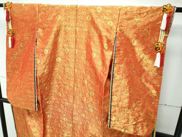 平和屋本店[]極上　七五三　女の子　7歳　祝着　十二単風　菊唐草文　金糸　逸品　CZAA4696s6